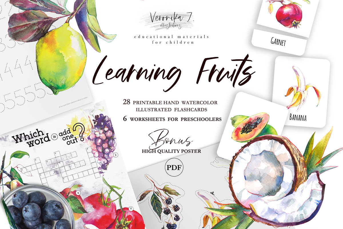 Fruits and berries games, a Food Illustration by ArtSpotVeronika (Photo 1 of 5)