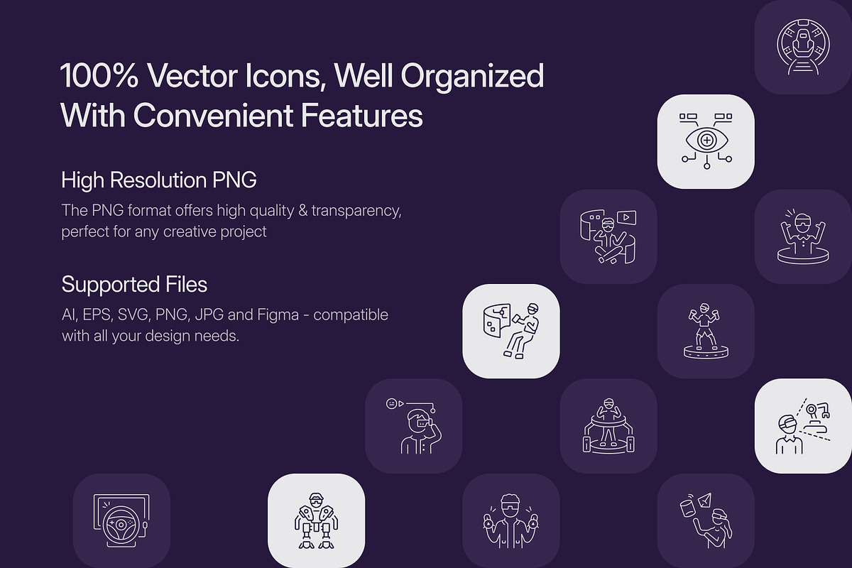 VR Icon Art Set, an Outline Icon by Prosymbols (Photo 2 of 7)