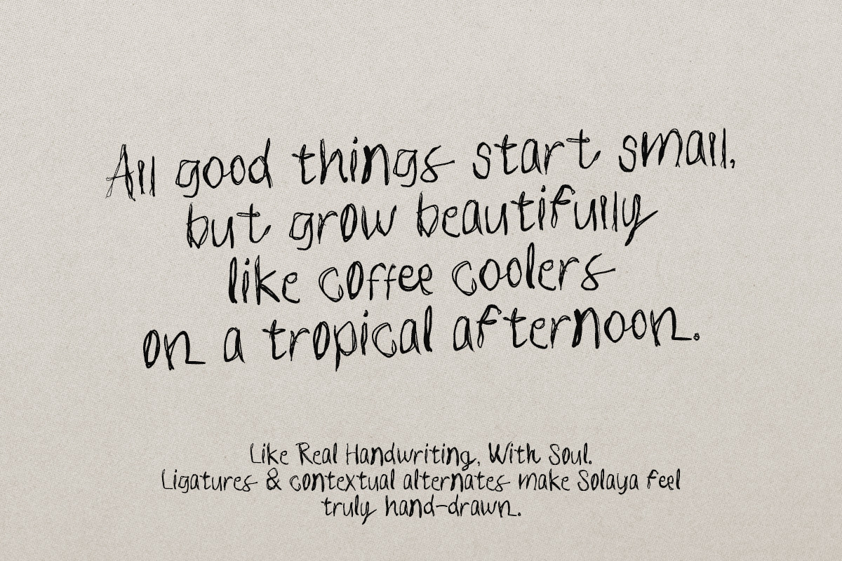 Solaya – Dual-Style Tropical Font, a Handwritten Font by Rillatype (Photo 6 of 18)