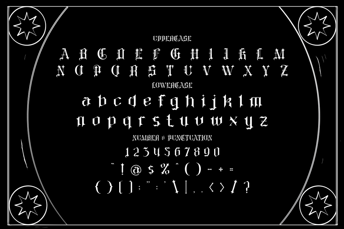 Cradle Dust Black Letter Font, a Font by PutraCetol Studio (Photo 5 of 5)