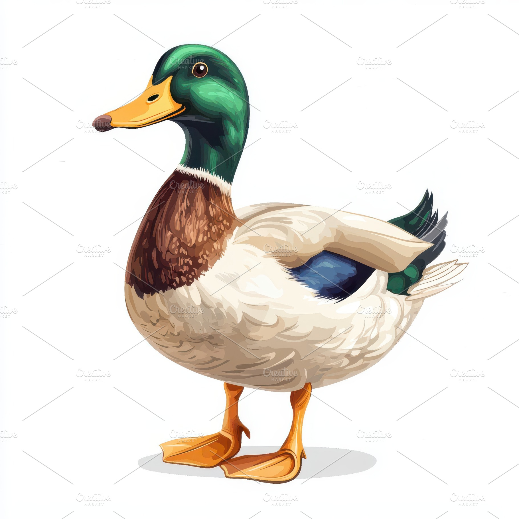 Mallard Duck Detailed Illustration B, an Animal Photo by Pixeness Studio