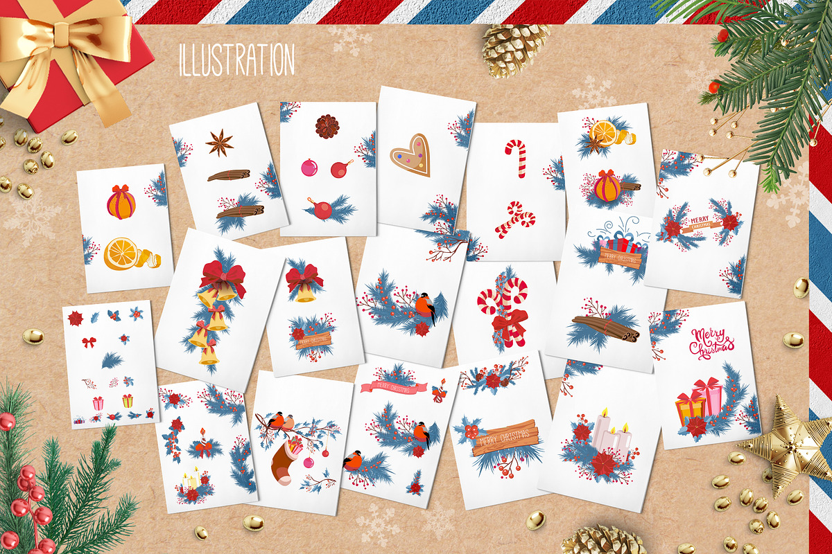 New Year Objects & Symbols Set, a Decorative Illustration by Popova_Irina (Photo 3 of 10)