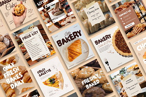 Bakery Instagram Template Canva, a Marketing Template by Anna Design Studio