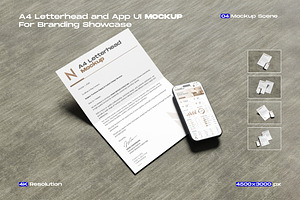 A4 Letterhead and App UI Mockup