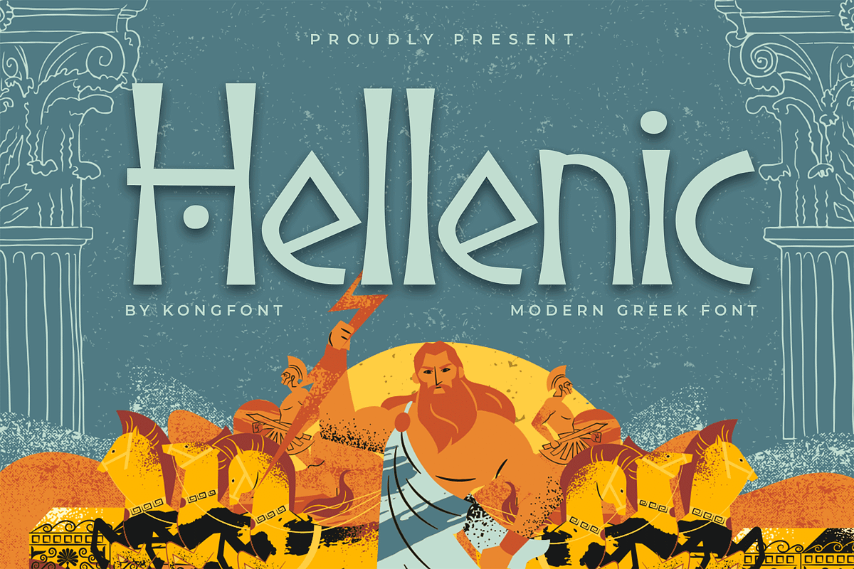 Hellenic – Modern Greek Font, a Serif Font by overlaytemplates (Photo 1 of 5)