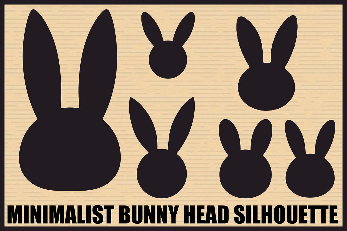 Simple Bunny Head Silhouette Pack, an Illustration by Designs_River (Photo 1 of 7)