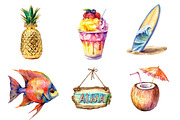 Watercolor Hawaii Clipart, an Illustration by CreationArt (Thumbnail 4 of 5)