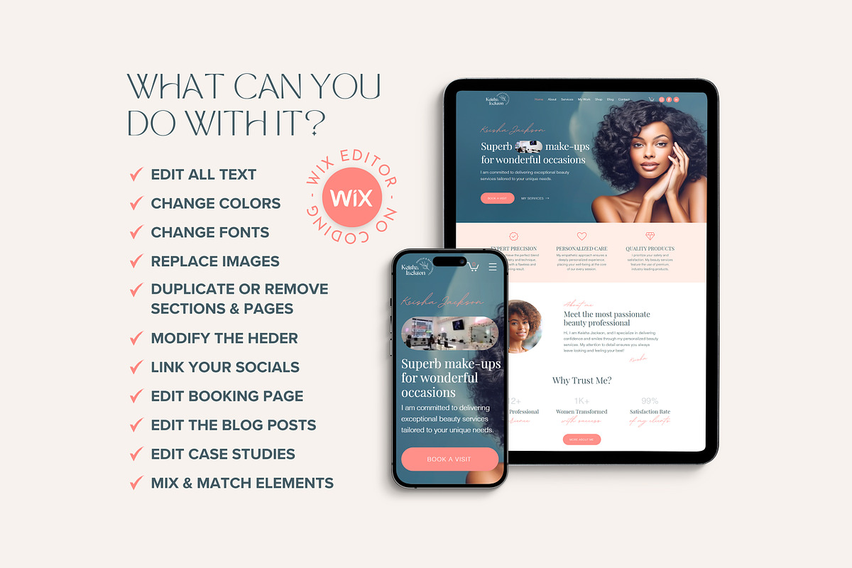 Beauty Wix Template Makeup Website, a Wix Template by vectorocean (Photo 7 of 11)
