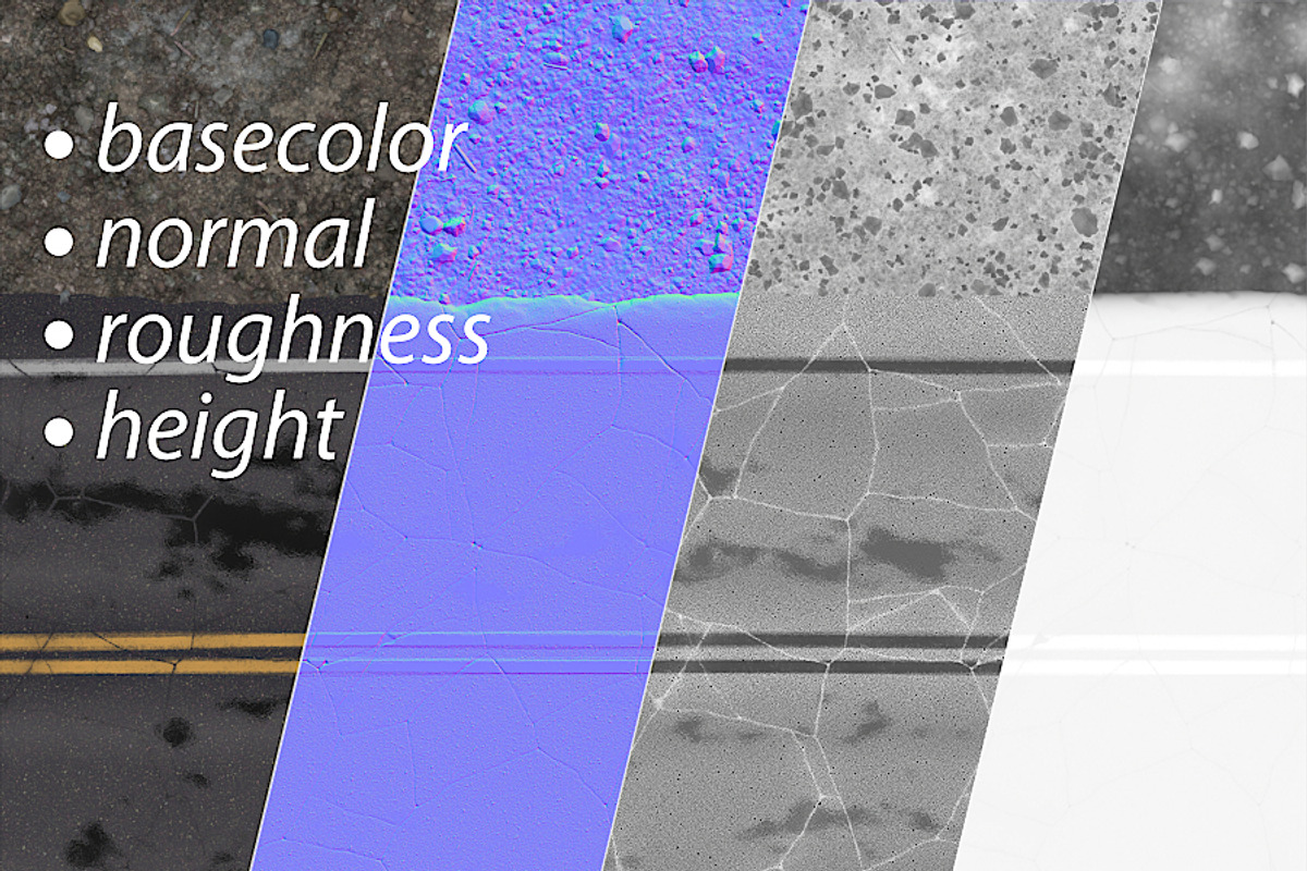 Road texture pack (PBR), a Textures & Material 3D Model by happy brush (Photo 3 of 3)