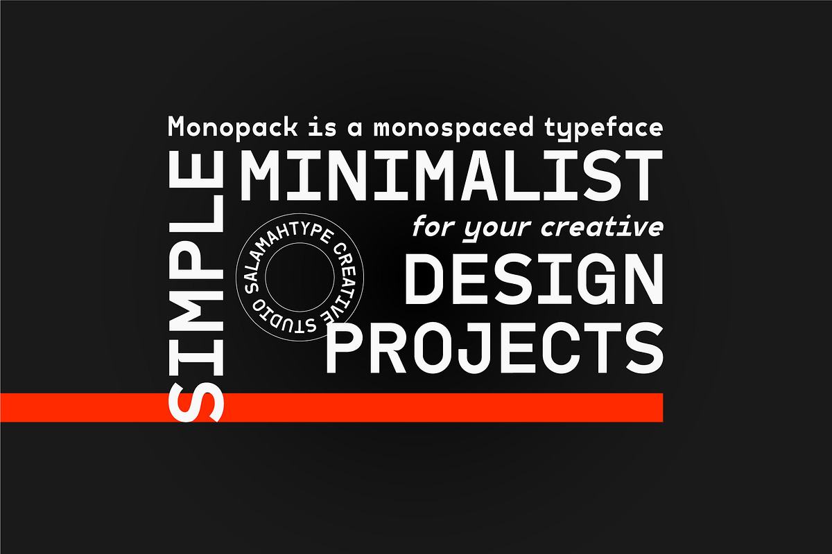Monopack - Stylish Monospaced Font, a Sans Serif Font by Salamahtype (Photo 5 of 8)