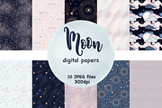 Moon Pattern, a Pattern Graphic by GlamArtZhanna (Thumbnail 1 of 4)