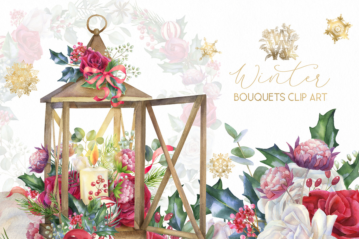 Christmas floral border, png frame, a Decorative Illustration by WonderWonder (Photo 5 of 11)