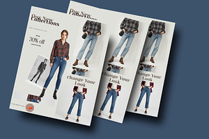 Plaid Shirt Fashion Flyer Pack, a Social Media Template by Crox Studio | Digital