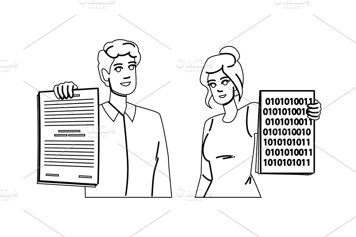 online digitalization business, a Person Illustration by pikepicture