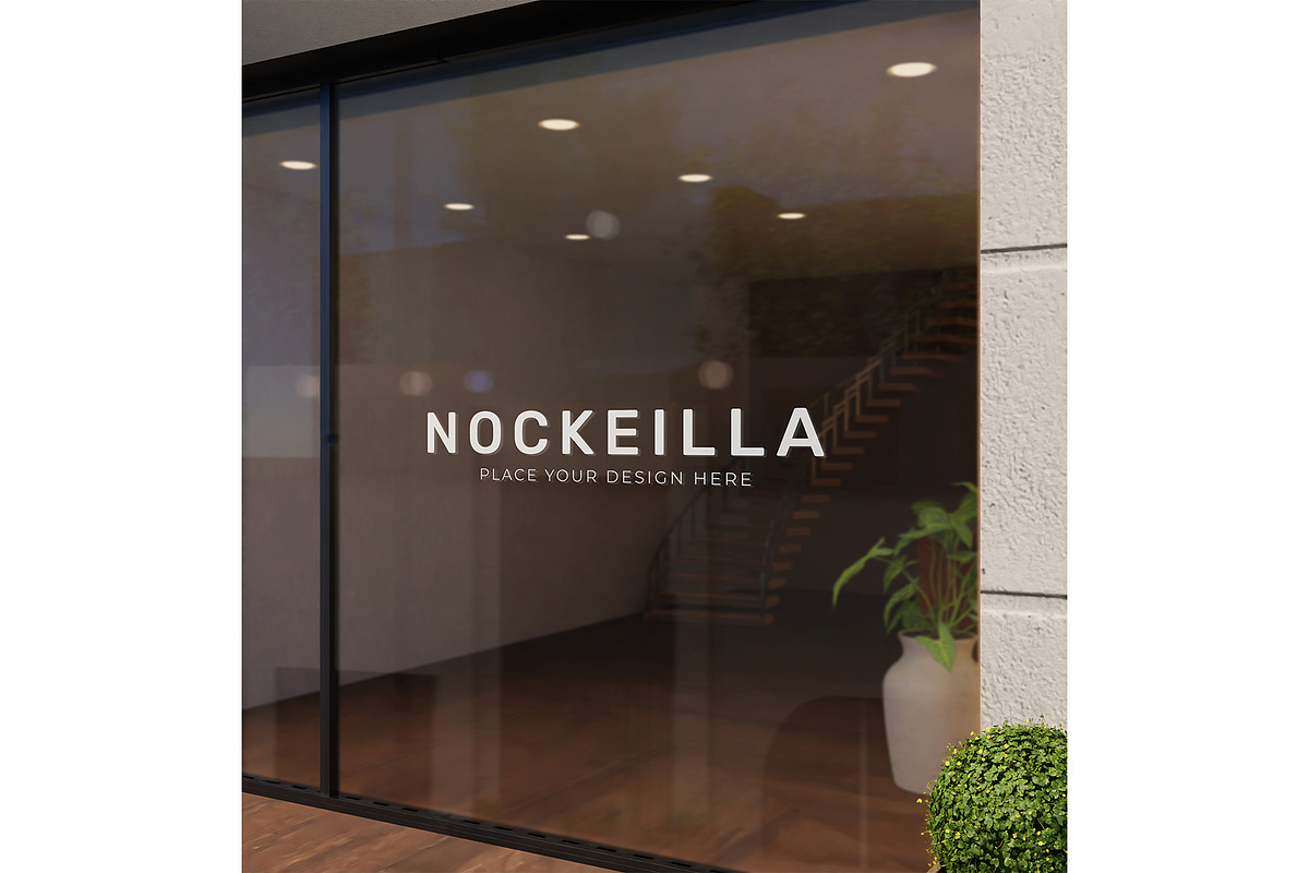 Window glass storefront logo mockup, a Product Mockup by Mockthethics. (Photo 7 of 13)