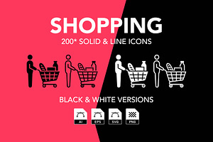 200 Shopping Vector Icon Set, a Duotone Icon by Genestro Shop