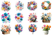 Whimsical Flowers Spring Clipart Bun, an Illustration by Designworld (Thumbnail 4 of 8)
