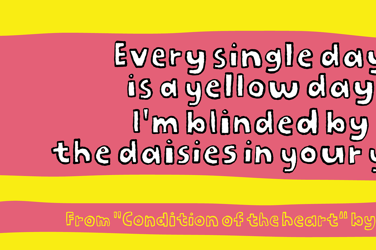 Yellow Day, a Handwritten Font by pizzadudedotdk (Photo 5 of 8)