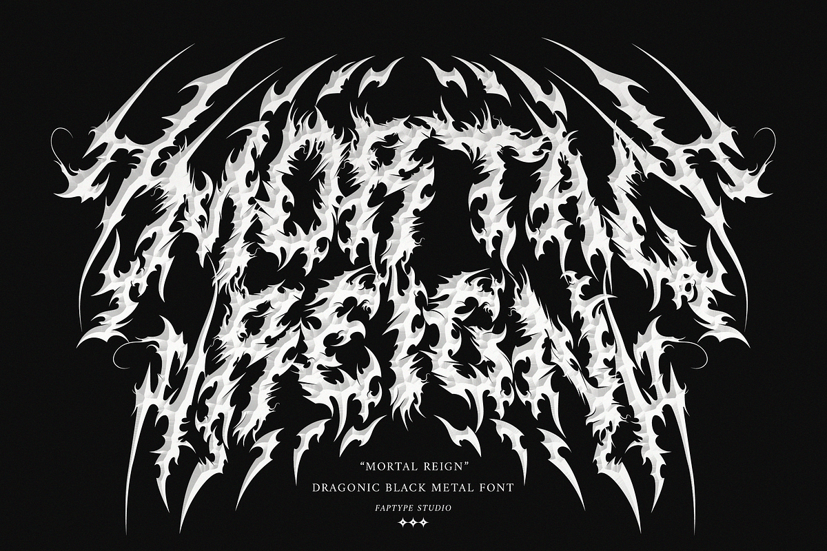 Mortal Reign | Dragonic Black Metal, a Blackletter Font by Ardana Creative (Photo 1 of 11)