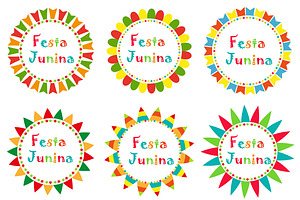 Festa Junina Borders And Brushes Set