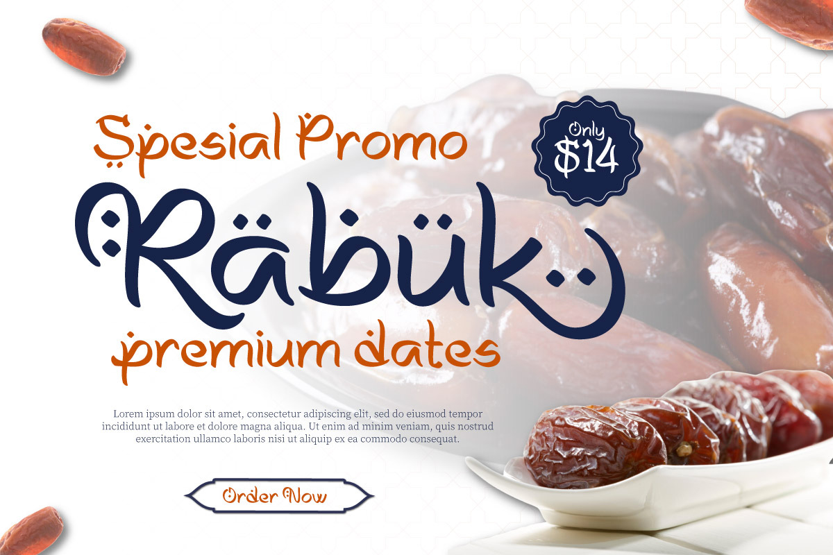 Raulaih - Arabic Style Font, a Script Font by trabaskriya (Photo 2 of 7)