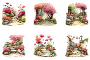 Spring Flowers Pathway Clipart, an Illustration by CreationArt (Thumbnail 7 of 7)