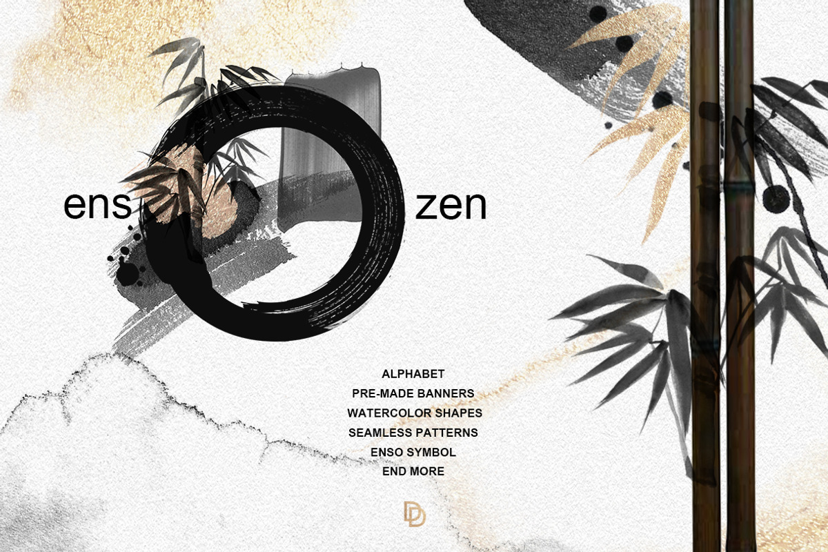 ENSO - ZEN black & gold graphics, an Object Graphic by DigitalDream (Photo 1 of 10)