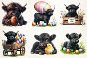 Easter Black Highland Cow Sublimatio, a Seasonal Illustration by Rose Art (Thumbnail 4 of 4)