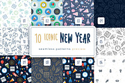 Iconic New Year Seamless Patterns, a Pattern Graphic by oelhoem (Thumbnail 6 of 6)
