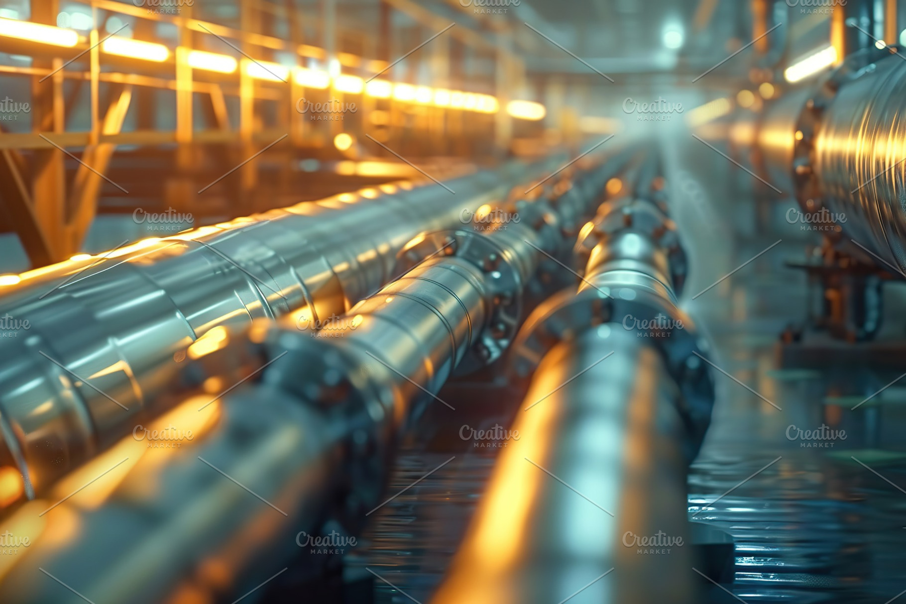 Oil and gas industry, modern pipelines in chemical production facility, an Industrial Photo by AlyaAnd