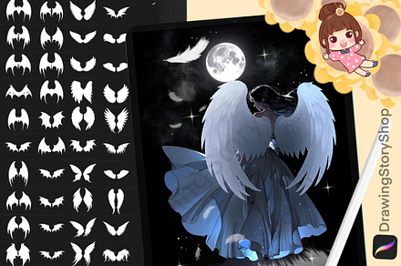 100 Procreate Wings Stamp Brushes