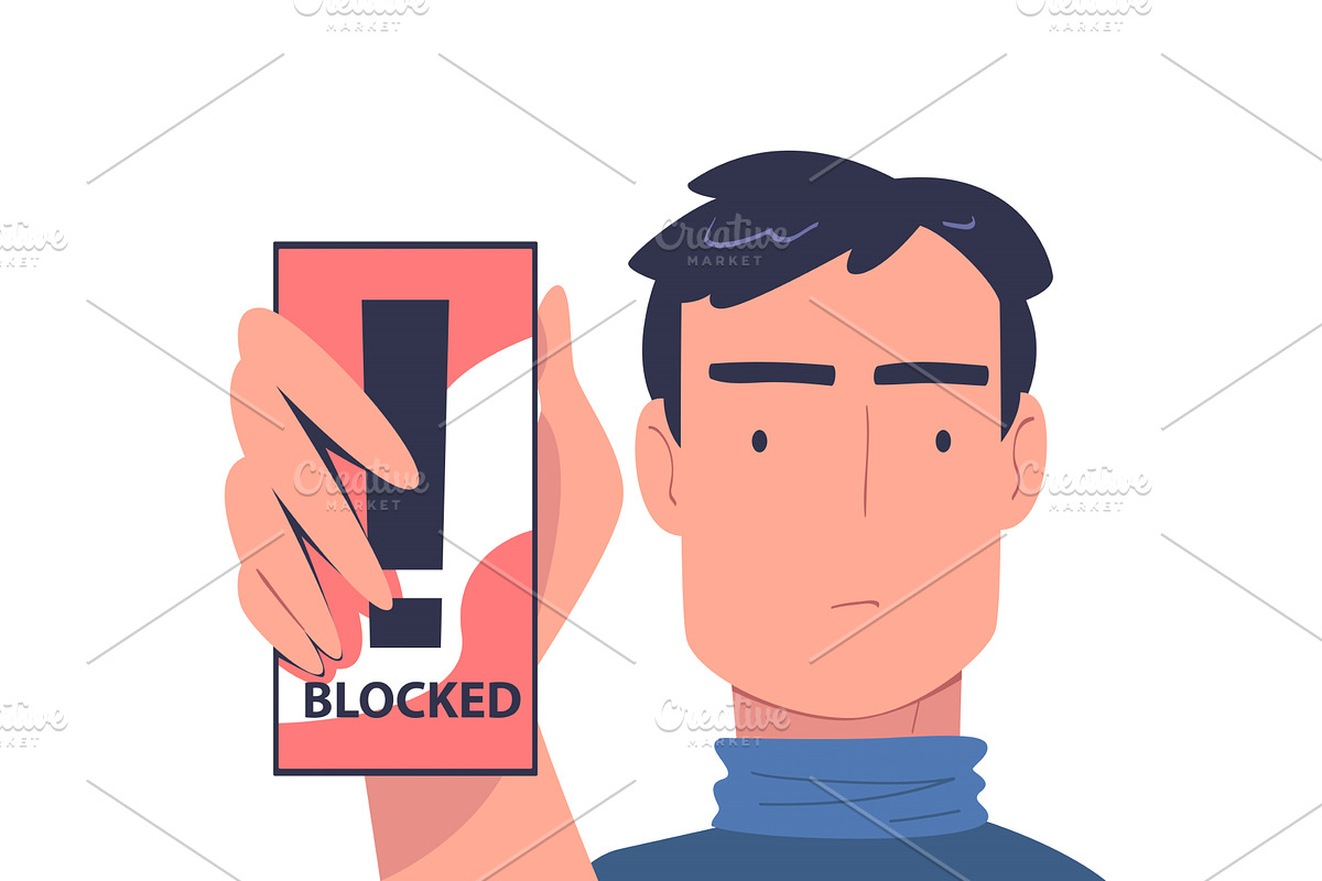 Prohibition of Independent Media, a Person Illustration by TopVectors