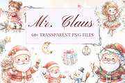 Cute Christmas PNG Clipart, a Decorative Illustration by Arslan (Thumbnail 1 of 9)