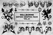 Hellborne - gothic graphic pack, an Object Graphic by yalanois (Thumbnail 1 of 3)