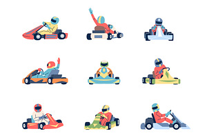 Kart racing. Extreme sport men in, a Sport Illustration by LadadikArt