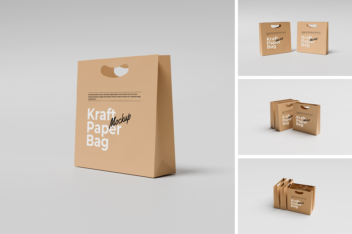 Kraft Paper Bag Mockup, a Household Mockup by xavier_studio (Photo 1 of 5)
