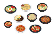 Set of korean food menu, a Food Illustration by kaisorn (Thumbnail 2 of 3)