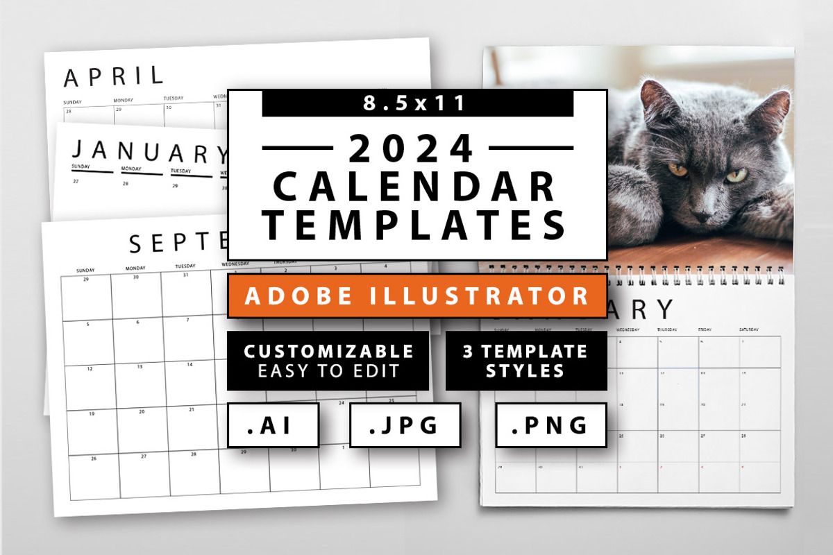 2024 Calendar Templates, a Templates & Theme by MarkieAnn Creative (Photo 1 of 4)