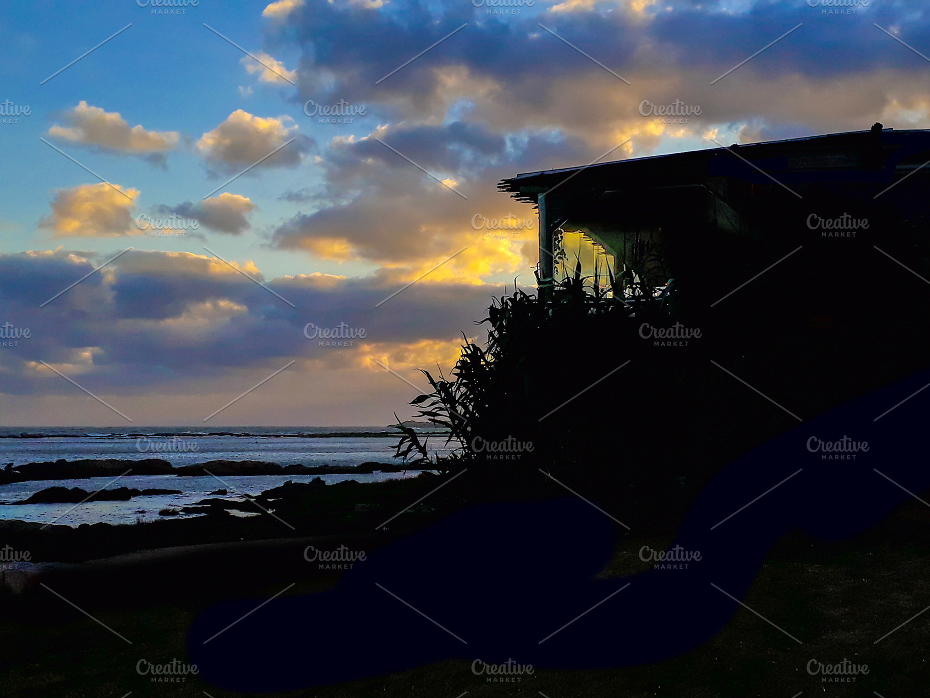 Coastal sunset silhouette landscape, montevideo, uruguay, a Nature Photo by DanFLCreativo