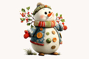 Whimsical Christmas Snowman Clipart, a Seasonal Illustration by Designworld (Thumbnail 6 of 9)