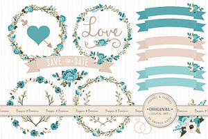 Wedding Floral Clipart & Vectors, an Illustration by Amanda Ilkov