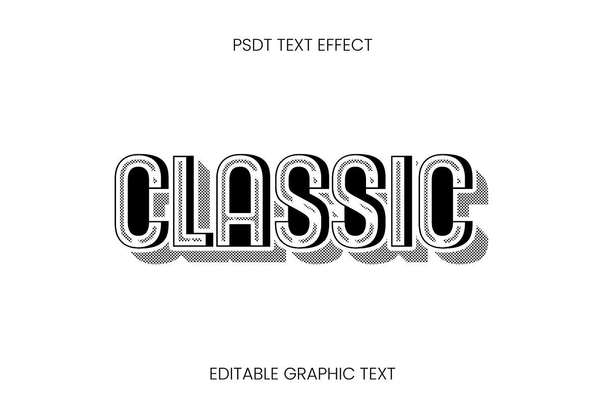 Classic Vintage Halftone Text Effect
