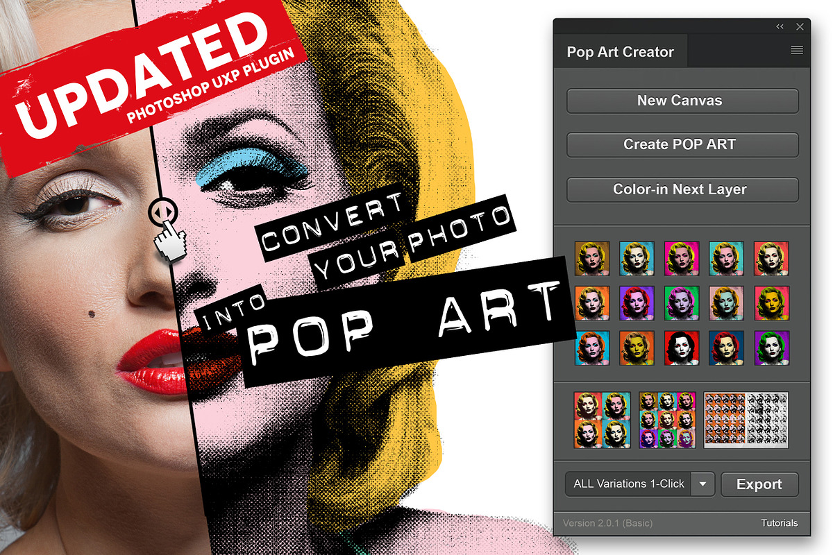 POP ART Creator - Photoshop Plugin, an Action Add-On by CANofART by TheAlikA (Photo 1 of 9)