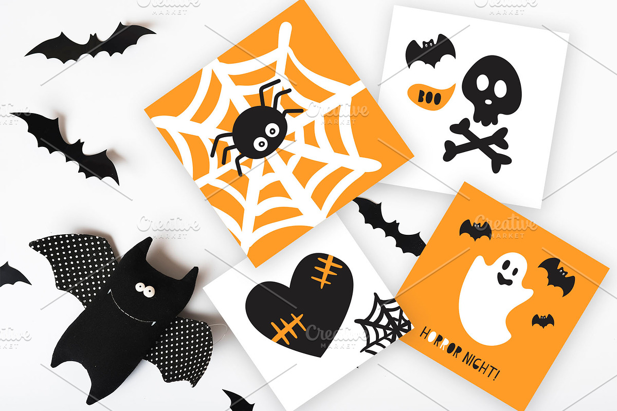 Kids Halloween Font and Graphics Set preview 6