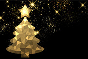 Golden Christmas trees set, a Decorative Illustration by Vjom (Thumbnail 4 of 12)