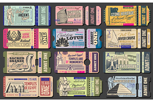 Tickets to Egypt landmarks, an Illustration by Vector Tradition