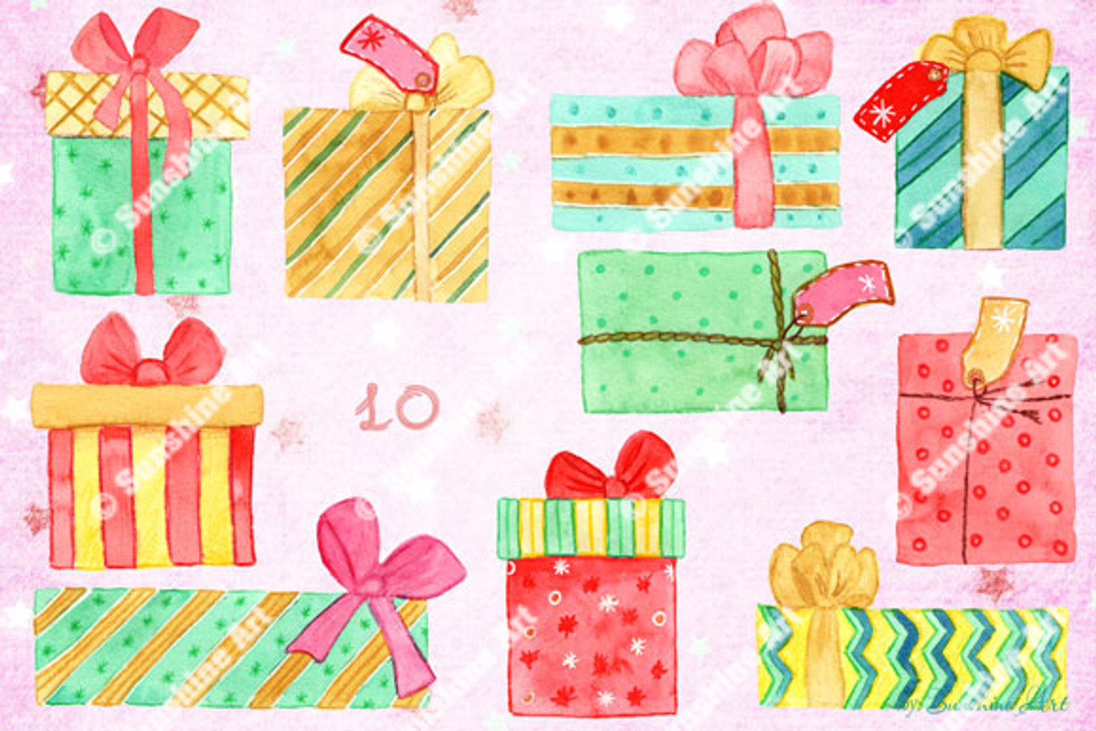 60% off Christmas Gift Boxes, a Decorative Illustration by Sunshine Art Shop (Photo 2 of 7)