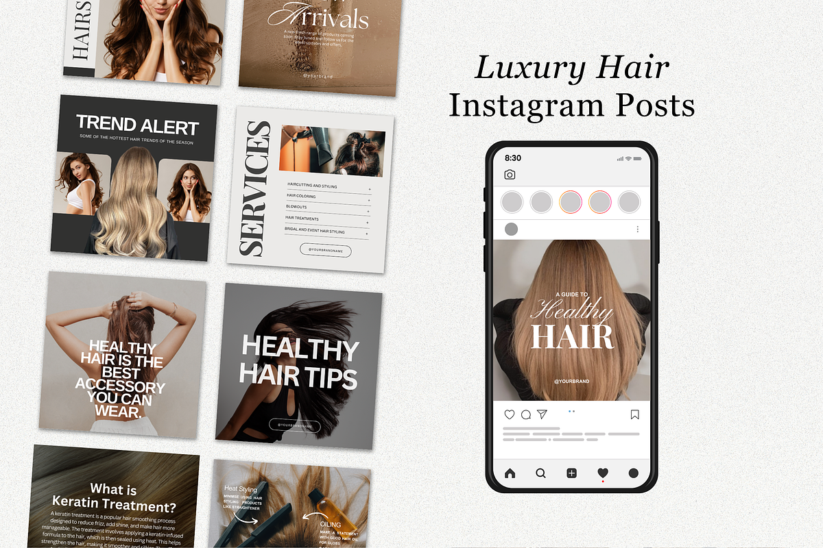 120 Hairstylist Instagram Templates, a Social Media Template by TheBohoFactory (Photo 3 of 10)