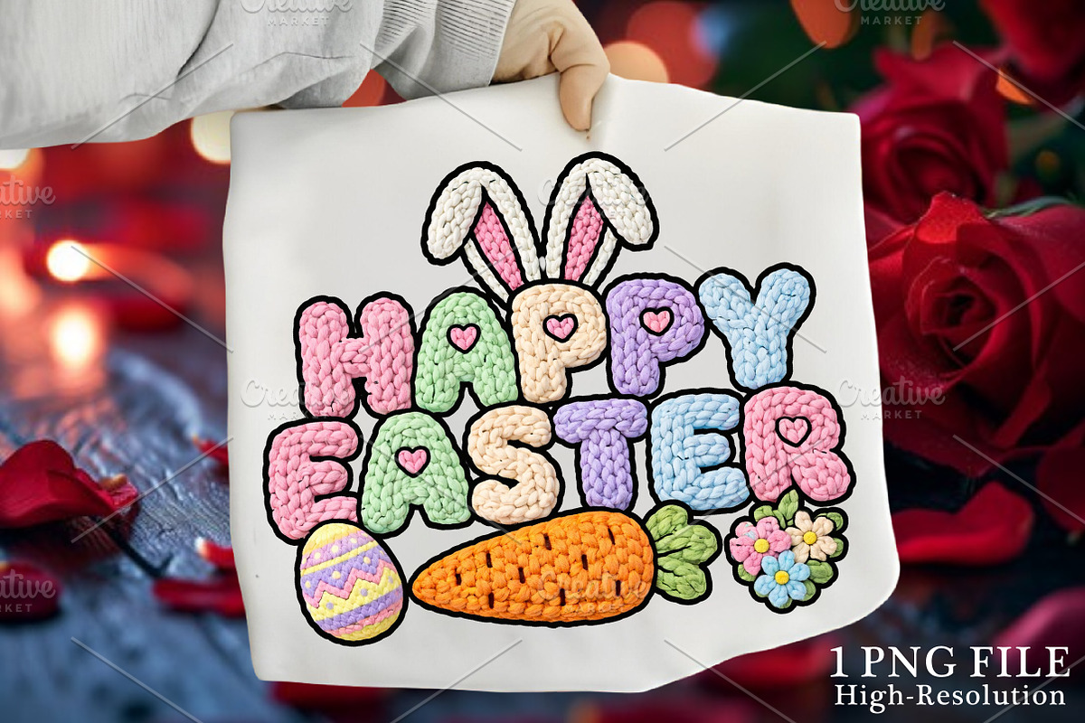 Crochet Happy Easter Png, Easter Png, an Illustration by Canvas Craft (Photo 1 of 7)