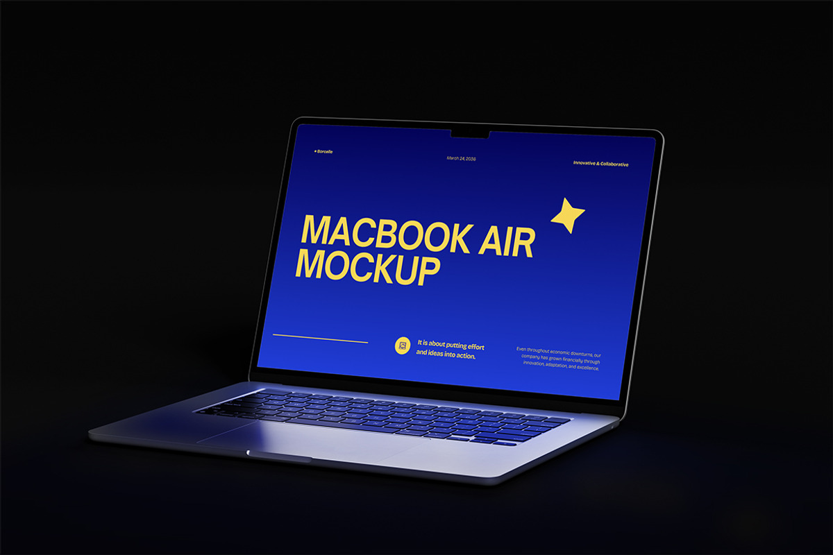 Macbook Air Mockup, an Advertising Mockup by HanaSaka_Studio (Photo 3 of 5)